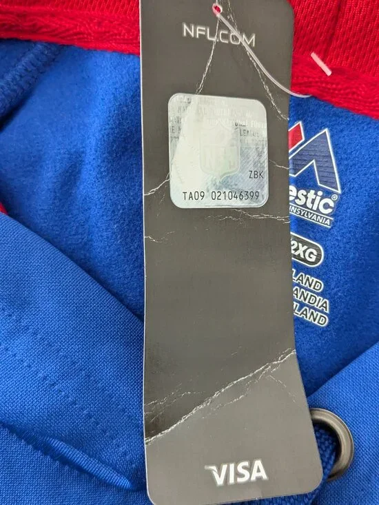 NEW YORK GIANTS Twilled Stitched NEW YORK GIANTS Hooded Sweatshirt Size 2XL NWT - Picture 10 of 12